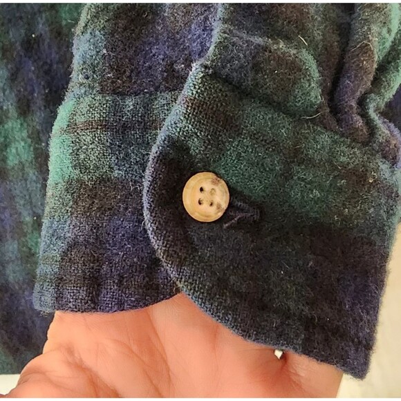 Pendleton Button Up Flannel Shirt Shacket Youth Sz XL 100% Wool USA Plaid Blue - Picture 3 of 8